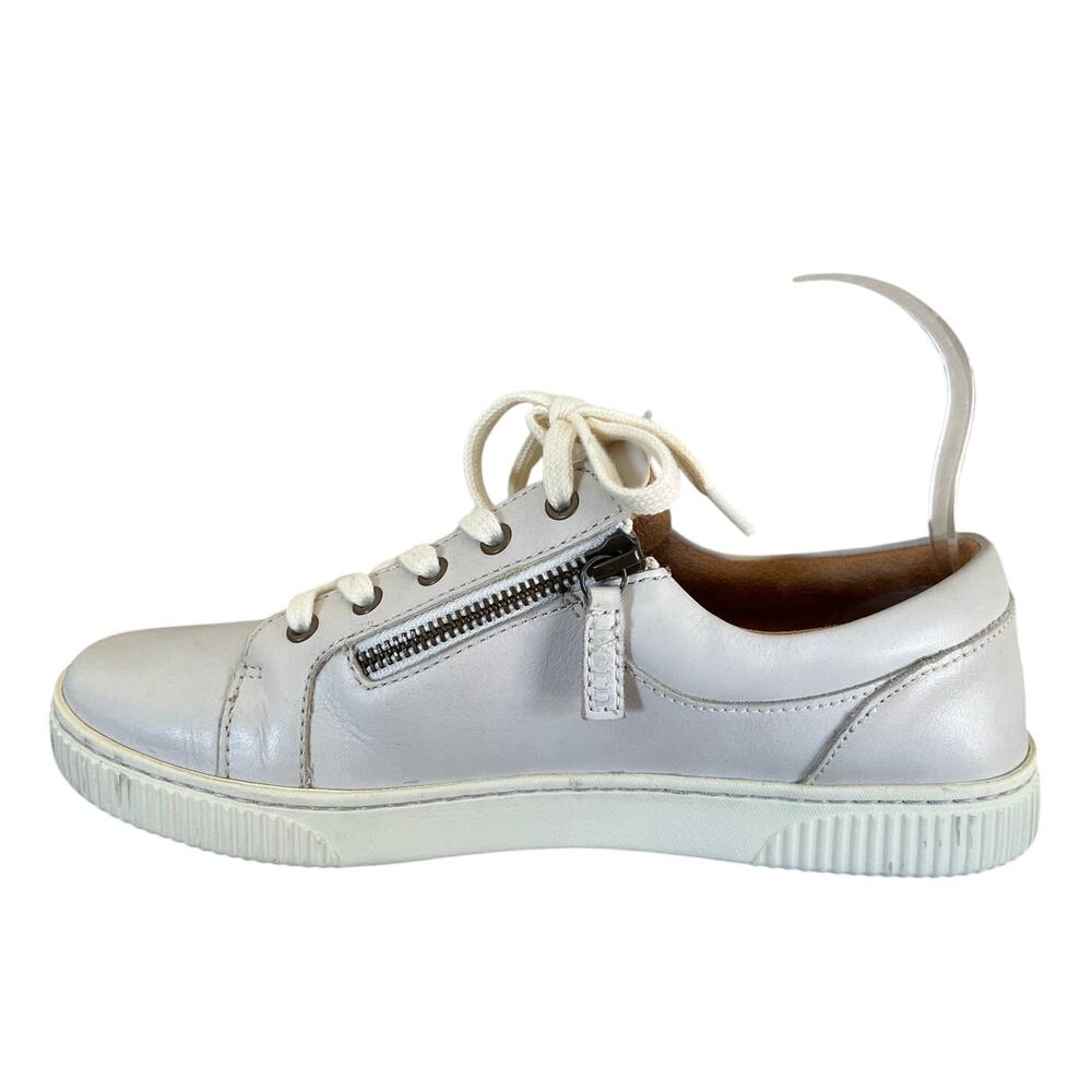 Born Paloma Leather Side Zip Sneakers Oxford Cream White Womens Size 10M US - Picture 7 of 12